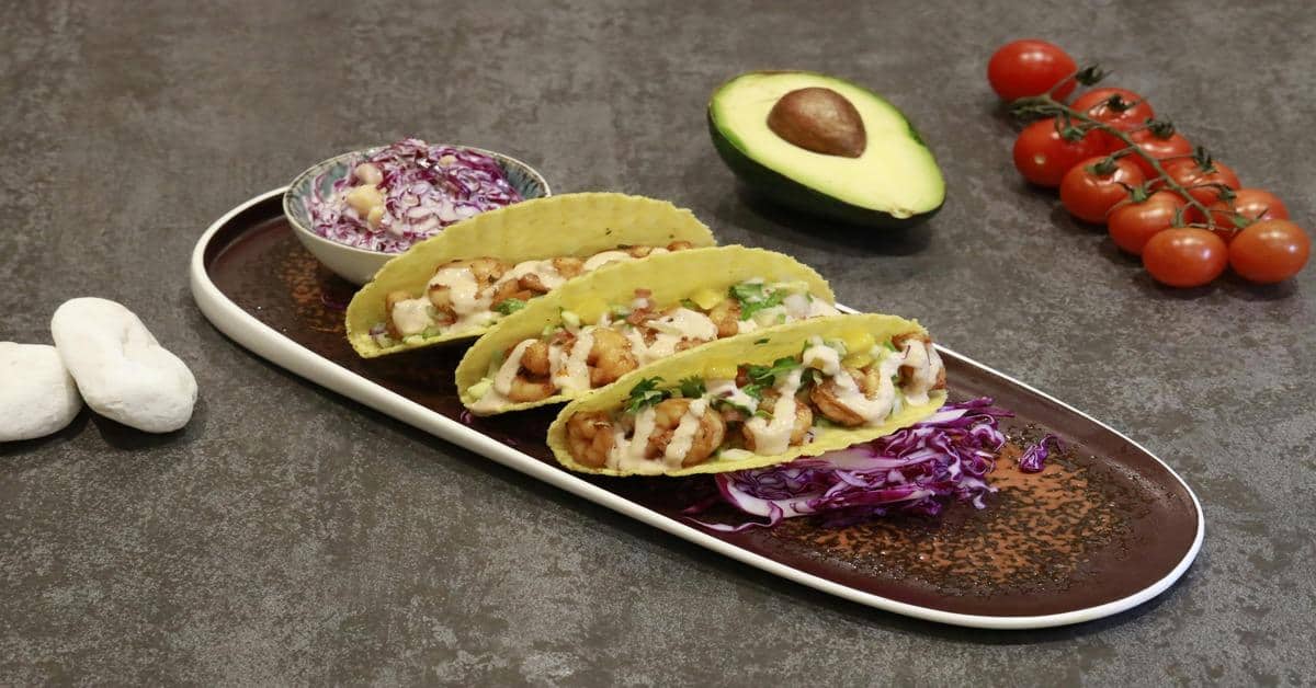 15-Minute Shrimp Tacos with Cabbage Slaw Recipe